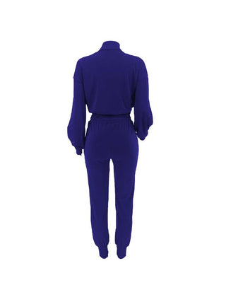 Plain Hollow Out Jackets Pant Sets