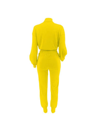 Plain Hollow Out Jackets Pant Sets