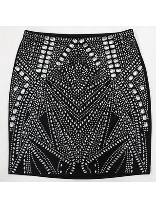 Rhinestones Halter Tube Skirt Sets