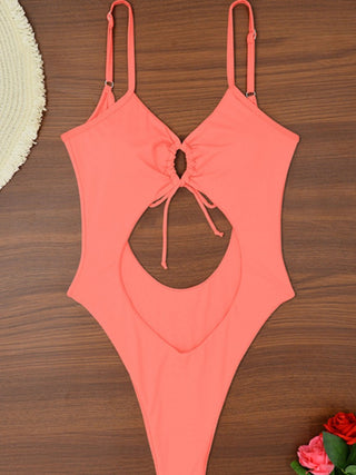 Solid Color Square Neck Fitted One-Pieces