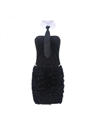 Sexy Black 3D Flowers 2pcs Skirt Sets