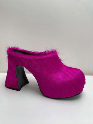 Chunky Platforms Heels Mules Fur Slippers