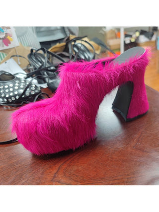 Chunky Platforms Heels Mules Fur Slippers