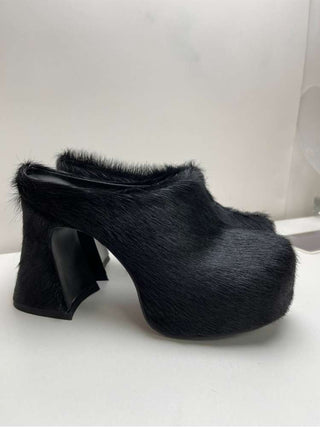 Chunky Platforms Heels Mules Fur Slippers