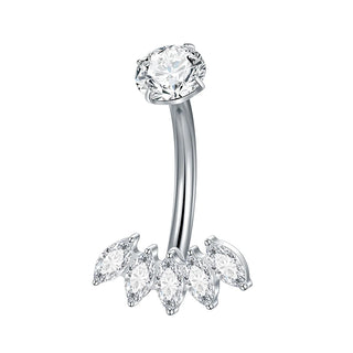 Titanium Gold Color Navel Piercings Marquise CZ Crystal Belly Button Rings Navel Earring Belly Piercings Ombligo Jewelry
