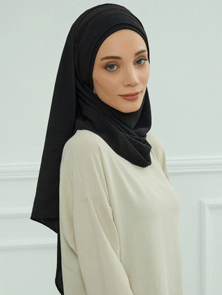 Big Size Plain Hijab Instant Turban Large Scarf Women