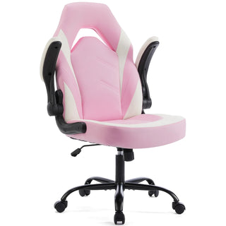 JHK Ergonomic Office Computer Home Gaming Desk Chair Adjustable PU Leather Racing Chair Flip-up Armrest For Christmas Furniture