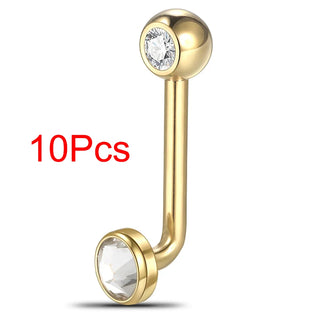 G23 Titanium Christina Vertical Hood Piercing Internal Thread CZ Crystal Belly Button Ring Body Piercing Jewelry 14G