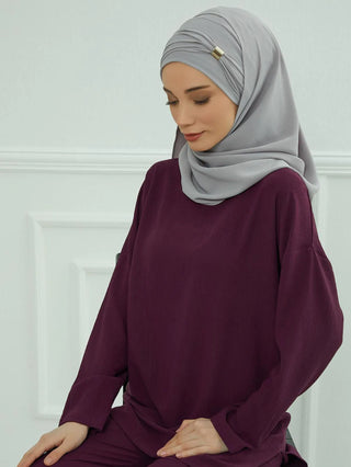 New Large Muslim Women Hijab Khimar Niqab Big Size,Metal Buckle Decoration