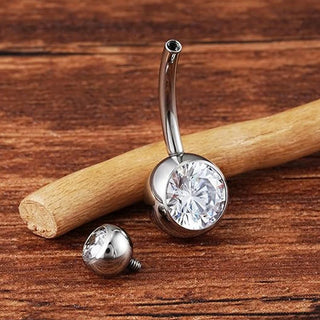 G23 Titanium Belly Button Ring 14G  6/8/10/12mm Internal Thread Cubic Zirconia Belly Piercing Jewelry Navel Piercings Gift