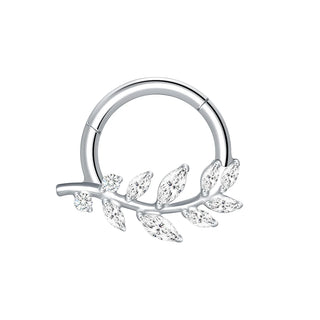 Marquise CZ Hinged Segment Piercing Titanium Septum Clicker Nose Hoop Ring Tragus  Upper Lobe Piercing Cartilage Earring