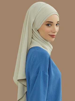Big Size Plain Hijab Instant Turban Large Scarf Women