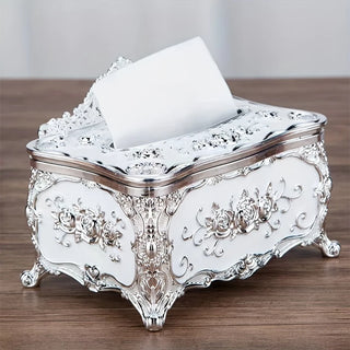 European Style Tissue box, High-end Hotel Restaurant Napkin Extraction Box, Living Room Desktop Paper Extraction Storage Box