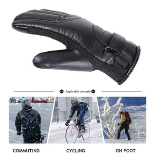 Full Finger Thermal Windproof Warm Gloves Heated Riding Gloves Outdoor Sports Heating Gloves Motorcycle Cold Gloves