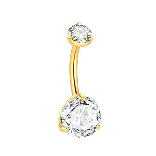 Gold Color CZ  Titanium Navel Nail Piercings Round Heart Drop Zircon Belly Button Rings Piercing Ombligo Women Jewelry