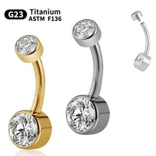 G23 Titanium Belly Button Ring 14G  6/8/10/12mm Internal Thread Cubic Zirconia Belly Piercing Jewelry Navel Piercings Gift