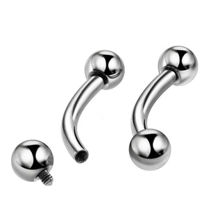 Titanium Eyebrow Piercings Curved Banana Internally Threaded Jewelry Belly Button Navel Earring Lip Tongue Pircings 14G 16G