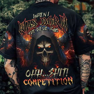 New Men's T-shirt Hip Hop Punk Streetwear Skull 3D Printed Graphic Loose Round Neck Oversized T Shirt Harajuku Gothic Pullover