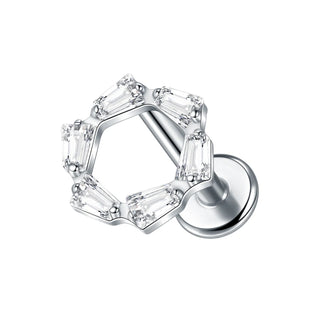 Titanium 16G Ear Cartilage Piercing Marquise CZ Flower Helix Conch Flat Back Rook Tragus Labret Lip Piercings Body Jewelry