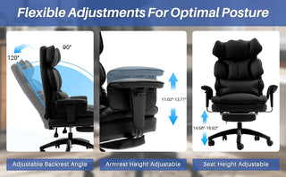 Heavy Duty Executive Office Chair w/ Adjustable Lumbar Support & Metal Base, High Back PU Leather Ergonomic Office Chair