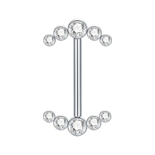 1PC Gold Color Nipple Piercings for Breasts CZ Flower Nipple Ring Sets 14G Titanium Nipple Shield Barbell Nipple Bars for Women