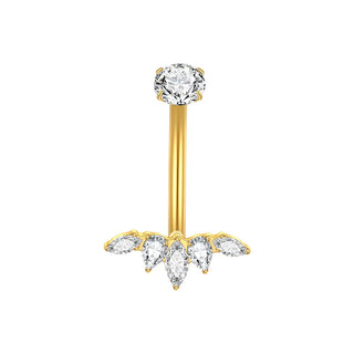 Titanium Gold Color Navel Piercings Marquise CZ Crystal Belly Button Rings Navel Earring Belly Piercings Ombligo Jewelry