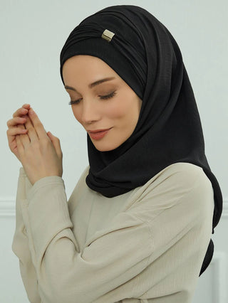 New Large Muslim Women Hijab Khimar Niqab Big Size,Metal Buckle Decoration