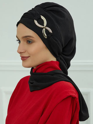 Ramadan Muslim Inner Hijabs For Woman  Turban Hijabs With Cap Islamic Muslim Jersey Head Scarf Headwraps Muslim Women Clothing