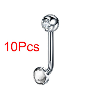 G23 Titanium Christina Vertical Hood Piercing Internal Thread CZ Crystal Belly Button Ring Body Piercing Jewelry 14G