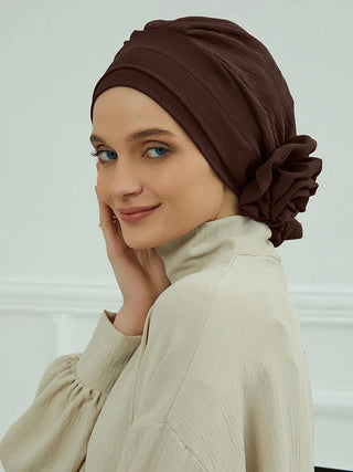 Islamic Hat Hijabs For Woman Trendy Flower Headscarf Undercap Bonnet Women Muslim Turban Hat Ladies Head Wrap Bandana Skullcap