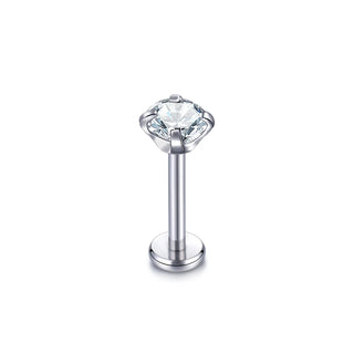 Labret Piercing Titanium Gold Plated Conch Helix Piercing Stud Earring Cubic Zircon Lip Studs Ring Cartilage Earring Jewelry