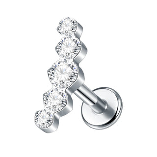 Titanium 16G Ear Cartilage Piercing Marquise CZ Flower Helix Conch Flat Back Rook Tragus Labret Lip Piercings Body Jewelry