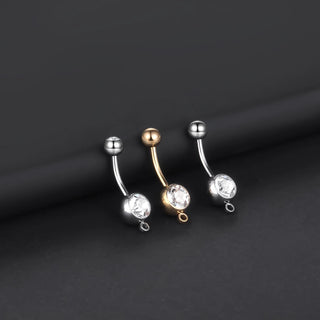 G23 Titanium Piercings 14G Belly Button Piercing Dangle Goth Navel Earring Crystal Gem Ombligo Pircings Ear Piercer Jewelry 10mm