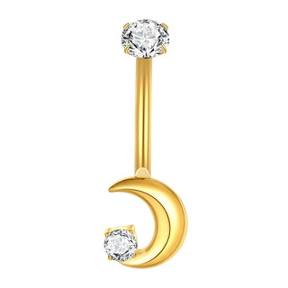 Titanium Gold Color Navel Piercings Marquise CZ Crystal Belly Button Rings Navel Earring Belly Piercings Ombligo Jewelry
