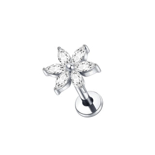 Titanium Ear Cartilage Piercings Flat Back Stud Earring Internal Thread Butterfly Cross CZ Helix Tragus Piercing Jewelry 16G