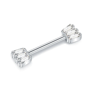 1PC Gold Color Nipple Piercings for Breasts CZ Flower Nipple Ring Sets 14G Titanium Nipple Shield Barbell Nipple Bars for Women