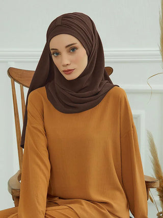 Large Plain Muslim Hat Inner Hijab Caps Ramadan Headwraps Pre-design