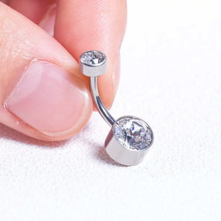 G23 Titanium Belly Button Ring 14G  6/8/10/12mm Internal Thread Cubic Zirconia Belly Piercing Jewelry Navel Piercings Gift