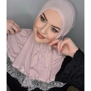 Muslim Instant Turban Lace Modal Hijab Abaya Hijabs For Woman Abayas Jersey Dress Women Scarf Turbans Head Islamic Crinkle Shawl