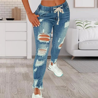 4XL Women Jeans Ripped Vintage Woman's Distressed Jeans Streetwear Hip Hop High Waist Pants Skinny Denim Trousers джинсы женские