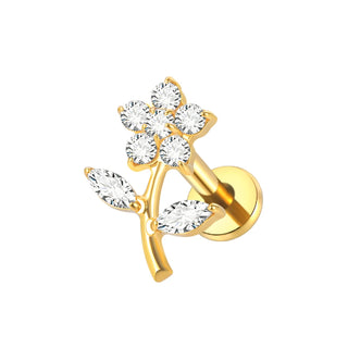 Titanium Ear Cartilage Piercings Flat Back Stud Earring Internal Thread Butterfly Cross CZ Helix Tragus Piercing Jewelry 16G