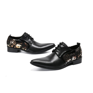 British Style Lace Up Black Prom Shoes Social Pointed Toe Derby Shoes Elegant Business Real Leather Male Oxfords Shoes Big Size