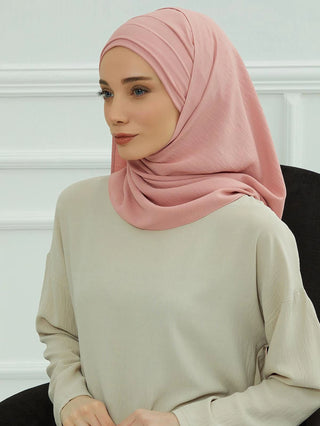 Big Size Plain Hijab Instant Turban Large Scarf Women