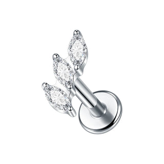 Titanium Ear Cartilage Piercings Flat Back Stud Earring Internal Thread Butterfly Cross CZ Helix Tragus Piercing Jewelry 16G