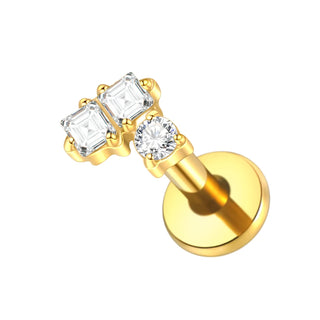 G23 Titanium Ear Cartilage Piercing Moon Heart Crystal Flat Back Ear Studs Tragus Helix Earrings Sexy Jewelry for Women