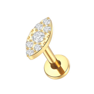 ASTM F136 Titanium 16G Square &Round CZ Labret Medusa Monroe Piercing Helix Cartilage Conch Tragus Lobe Stud Earring Jewelry