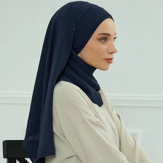 Big Size Plain Hijab Instant Turban Large Scarf Women