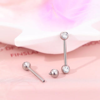 Titanium Nipple Piercing Jewelry CZ Bezel Tongue Nipple Bars Piercing for Breasts Sexy Piercing Mamilo for Women 12-20mm