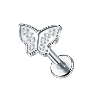 Titanium 16G Ear Cartilage Piercing Marquise CZ Flower Helix Conch Flat Back Rook Tragus Labret Lip Piercings Body Jewelry