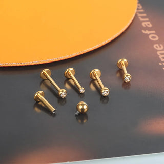 G23 Titanium Labret Piercing Lip Ring 16G 14G Internally Thread Nose Stud Earring Tragus Helix Cartilage Piercing  Jewelry Women